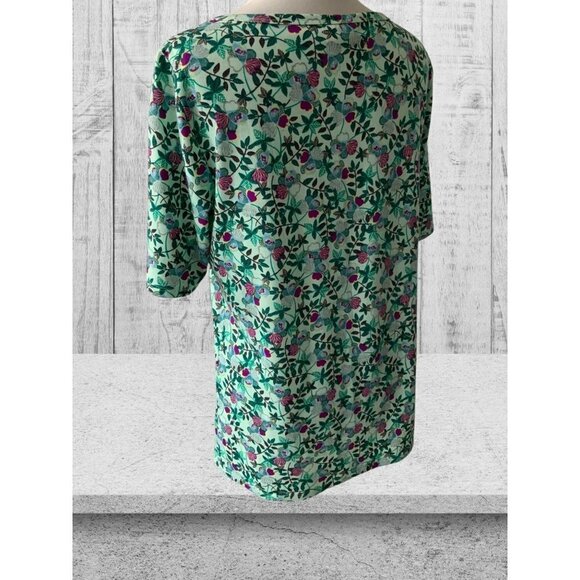 Lularoe GIGI fitted short sleeve spandex pullover green floral top ladies XL - Picture 5 of 10